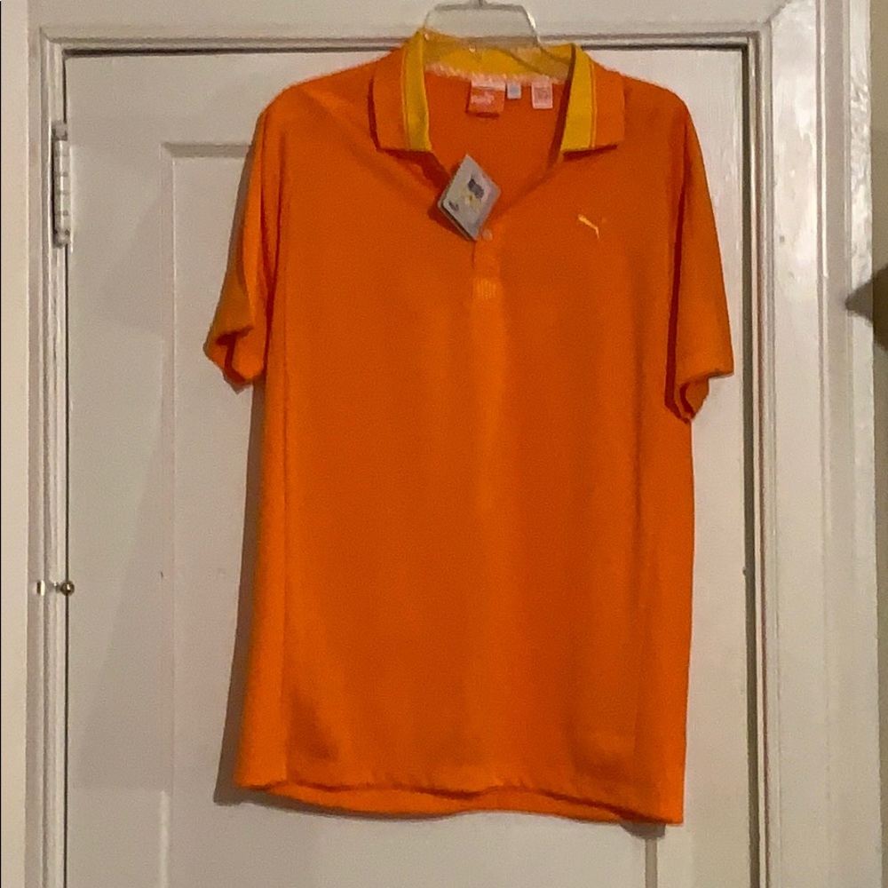 Puma orange and yellow 3 button front.